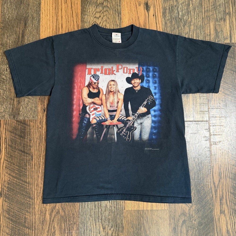 Vintage 2002 Trick Pony Tour T Shirt Anvil Country Music Concert Tee Medium